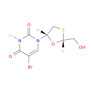 2,4(1H,3H)-Pyrimidinedione,5-bromo-1-[2-(hydroxymethyl)-1,3-oxathiolan-5-yl]-, (2R-cis)- (9CI)