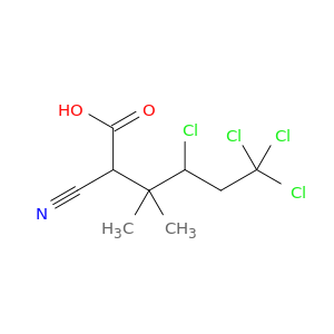 Hexanoic acid, 4,6,6,6-tetrachloro-2-cyano-3,3-dimethyl-