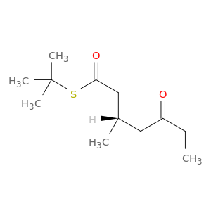 Heptanethioic acid, 3-methyl-5-oxo-, S-(1,1-dimethylethyl) ester, (3S)-
