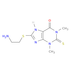6H-Purin-6-one,8-[(2-aminoethyl)thio]-1,2,3,9-tetrahydro-1,3-dimethyl-2-thioxo-