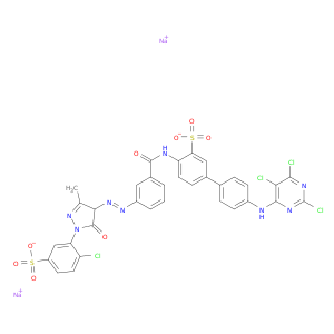 [1,1'-双苯基]-3-磺酸,4-[[3-[2-[1-(2-氯-5-硫代苯基)-4,5-二氢-3-甲基-5-氧代-吡唑醇-4-基]二亚苯基]氨基]氨基]-4'-[(2,5,6-三氯-4-嘧啶基)氨基]-,钠盐(1：2)