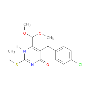 4(3H)-Pyrimidinone,5-[(4-chlorophenyl)methyl]-6-(dimethoxymethyl)-2-(ethylthio)-