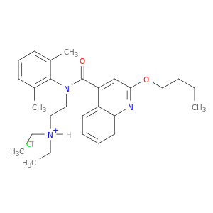 4-Quinolinecarboxamide,2-butoxy-N-[2-(diethylamino)ethyl]-N-(2,6-dimethylphenyl)-, hydrochloride (1:1)