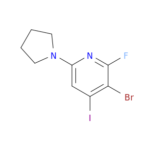 3-Bromo-2-fluoro-4-iodo-6-(pyrrolidin-1-yl)-pyridine