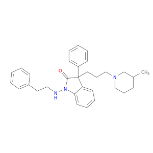 1-(BENZYLMETHYLAMINO)-3-(3-(3-METHYLPIPERIDIN-1-YL)PROPYL)-3-PHENYL-2-INDOLINONE