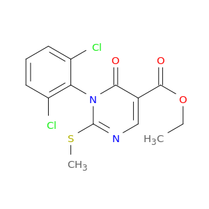 ETHYL 1-(2,6-DICHLOROPHENYL)-2-METHYLSULFANYL-6-OXO-PYRIMIDINE-5-CARBO XYLATE
