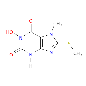 1H-Purine-2,6-dione,3,7-dihydro-1-hydroxy-7-methyl-8-(methylthio)-