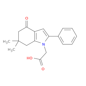 1H-Indole-1-aceticacid, 4,5,6,7-tetrahydro-6,6-dimethyl-4-oxo-2-phenyl-