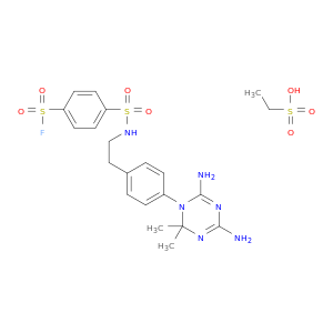 ethanesulfonic acid- 4-({2-[4-(4,6-diamino-2,2-dimethyl-1,3,5-triazin-1(2h)-yl)phenyl]ethyl}sulfamoyl)benzenesulfonyl fluoride(1:1)