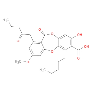 11H-Dibenzo[b,e][1,4]dioxepin-7-carboxylicacid, 8-hydroxy-3-methoxy-11-oxo-1-(2-oxopentyl)-6-pentyl-