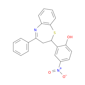 Phenol, 2-(2,3-dihydro-4-phenyl-1,5-benzothiazepin-2-yl)-4-nitro-