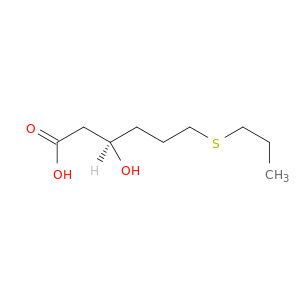 Hexanoic acid, 3-hydroxy-6-(propylthio)-, (3R)-