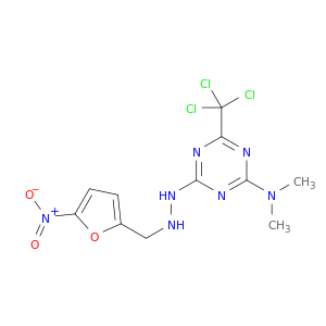 2-Furancarboxaldehyde,5-nitro-, 2-[4-(dimethylamino)-6-(trichloromethyl)-1,3,5-triazin-2-yl]hydrazone