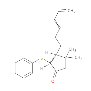 Cyclopentanone, 3-(3,5-hexadienyl)-4,4-dimethyl-2-(phenylthio)-, trans-