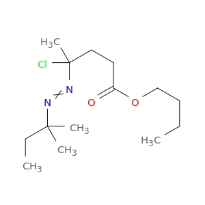 Pentanoic acid, 4-chloro-4-[(1,1-dimethylpropyl)azo]-, butyl ester