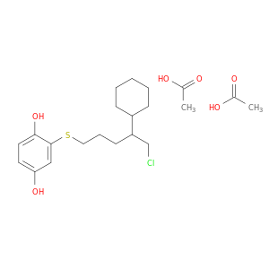 1,4-Benzenediol, 2-[(5-chloro-4-cyclohexylpentyl)thio]-, diacetate