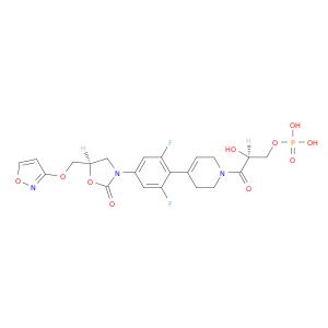 (5R)-3-[3,5-二氟-4-[1,2,3,6-四氢-1-[(2S)-2-羟基-1-氧代-3-(膦酰氧基)丙基]-4-吡啶基]苯基]-5-[(3-异恶唑氧基)甲基]-2-恶唑烷酮