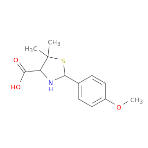 4-Thiazolidinecarboxylic acid, 2-(4-methoxyphenyl)-5,5-dimethyl-