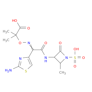 丙酸,2-[[1-(2-氨基-4-噻唑基)-2-[(2-甲基-4-氧代-1-磺基-3-亚替替替苯基)氨基]氨基]氧基]-2-甲基-,反式