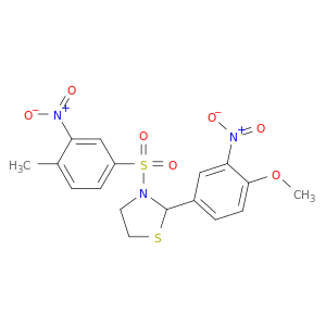2-(4-METHOXY-3-NITROPHENYL)-3-[(4-METHYL-3-NITROPHENYL)SULFONYL]-THIAZOLIDINE
