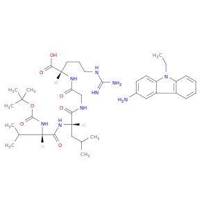 TERT-BUTYLOXYCARBONYL-VALYL-LEUCYL-GLYCYL-ARGININE-3-AMINO-9-ETHYLCARBAZOLE
