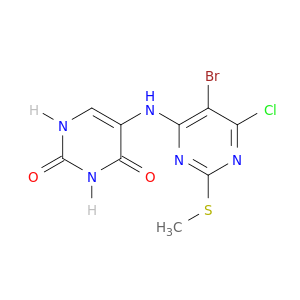 5-{[5-bromo-6-chloro-2-(methylsulfanyl)pyrimidin-4-yl]amino}pyrimidine-2,4(1h,3h)-dione