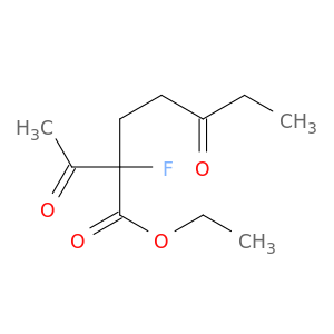 Heptanoic acid, 2-acetyl-2-fluoro-5-oxo-, ethyl ester