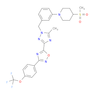 4-(甲基磺酰基)-1-[3-[[5-甲基-3-[3-[4-(三氟甲氧基)苯基]-1,2-,4-恶二唑-5-基]-1H-1,2,4-三唑-1-基]甲基]苯基]哌啶