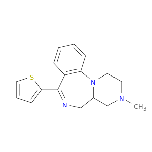 3-Methyl-7-(2-thienyl)-1,2,3,4,4a,5-hexahydropyrazino(1,2-a)(1,4)benzodiazepine