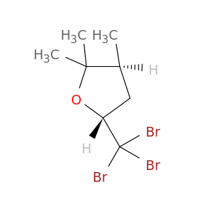 Furan, tetrahydro-2,2,3-trimethyl-5-(tribromomethyl)-, trans-