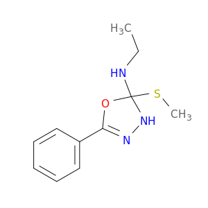 1,3,4-Oxadiazol-2-amine, N-ethyl-2,3-dihydro-2-(methylthio)-5-phenyl-
