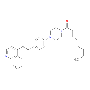 Piperazine, 1-(1-oxooctyl)-4-[4-[2-(4-quinolinyl)ethenyl]phenyl]-