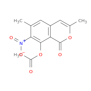 1H-2-Benzopyran-1-one, 8-(acetyloxy)-3,6-dimethyl-7-nitro-