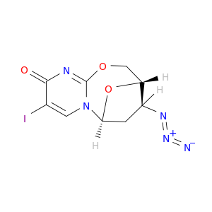 6,9-Epoxy-2H,6H-pyrimido[2,1-b][1,3]oxazocin-2-one,8-azido-7,8,9,10-tetrahydro-3-iodo-, [6R-(6a,8a,9a)]- (9CI)