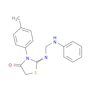 4-Thiazolidinone, 3-(4-methylphenyl)-2-[[(phenylamino)methyl]imino]-