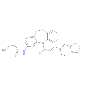 Carbamic acid, (5-(3-(hexahydropyrrolo(1,2-a)pyrazine-2(1H)-yl)-1-oxopropyl)-10,11-dihydro-5H-dibenz(b,f)azepin-3-yl)-, ethyl ester