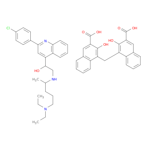 4,4'-methanediylbis(3-hydroxynaphthalene-2-carboxylic acid)- 1-[2-(4-chlorophenyl)quinolin-4-yl]-2-{[5-(diethylamino)pentan-2-yl]amino}ethanol(1:1)