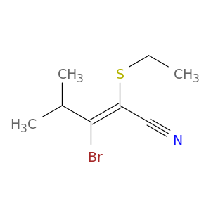 2-Pentenenitrile, 3-bromo-2-(ethylthio)-4-methyl-, (E)-