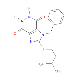 1H-Imidazo[4,5-d]pyridazine-4,7-dione,5,6-dihydro-2-[(3-methylbutyl)thio]-1-(phenylmethyl)-