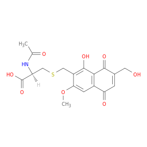 N-ACETYL-S-((5,8-DIHYDRO-1-HYDROXY-7-(HYDROXYMETHYL)-3-METHOXY-5,8-DIOXO-2-NAPHTHALENYL) METHYL)-L-CYSTEINE