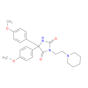 5,5-双(4-甲氧基苯基)-3-[2-(1-哌啶基)乙基]-2,4-咪唑烷二酮
