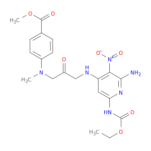 Benzoic acid,4-[[3-[[2-amino-6-[(ethoxycarbonyl)amino]-3-nitro-4-pyridinyl]amino]-2-oxopropyl]methylamino]-,methyl ester