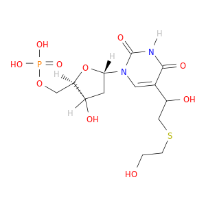 5'-Uridylic acid, 2'-deoxy-5-[1-hydroxy-2-[(2-hydroxyethyl)thio]ethyl]-, (S)-
