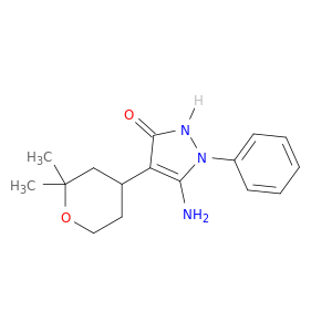 3H-Pyrazol-3-one,5-amino-1,2-dihydro-1-phenyl-4-(tetrahydro-2,2-dimethyl-2H-pyran-4-yl)-