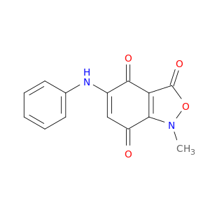 2,1-Benzisoxazole-3,4,7(1H)-trione, 1-methyl-5-(phenylamino)-