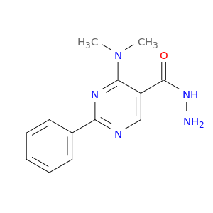 5-Pyrimidinecarboxylic acid, 4-(dimethylamino)-2-phenyl-, hydrazide
