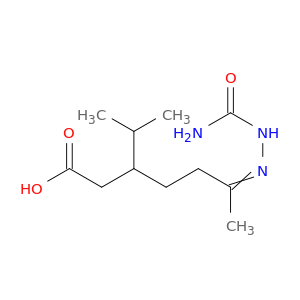 6-(2-carbamoylhydrazinylidene)-3-(propan-2-yl)heptanoic acid
