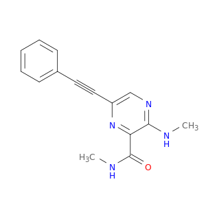 Pyrazinecarboxamide, N-methyl-3-(methylamino)-6-(phenylethynyl)-