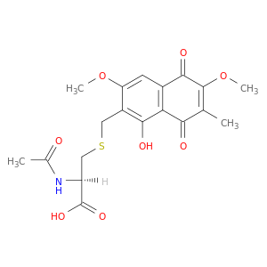 L-Cysteine, N-acetyl-S-((5,8-dihydro-1-hydroxy-3,6-dimethoxy-7-methyl-5,8-dioxo-2-naphthalenyl)methyl)-