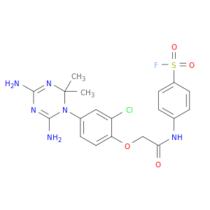 4-({[2-chloro-4-(4,6-diamino-2,2-dimethyl-1,3,5-triazin-1(2h)-yl)phenoxy]acetyl}amino)benzenesulfonyl fluoride